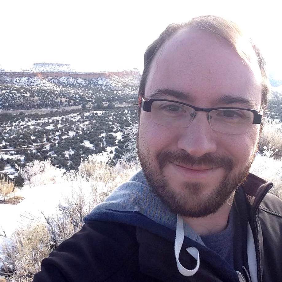 Photo of Adam near Los Alamos in the winter
